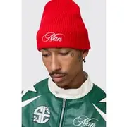 Mens Man Embroidered Beanie