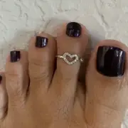 Sterling Silver Delicate CZ Heart Toe Ring, Silver Rings, Love Hearts