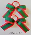 PAIR (2) SCHOOL BOW RIBBON HAIR ACCESSORIES PONYTAIL ELASTIC TIE NETBALL SPORT
