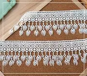 Tassel Fringe Trim, 1 Yards Embroidery Lace Trim Fringe DIY Sewing Clothing Dress Embellishment(White)