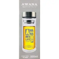 在飛比找蝦皮購物優惠-AWANA 寬口濾網雙層玻璃杯 500ml GL-500 冷