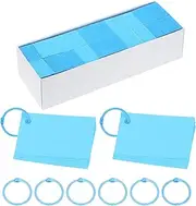 uxcell 3"x2" Colored Index Card, 3000Pcs Small Index Flash Cards with 30 Ring Study Card Blank Note Card Mini Paper Tags for Learning Study Craft DIY, Sky Blue