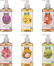 SoF Nourishing Hand Wash - With Moisturizing Sea Algae, Coconut & Olive Oil- Vegan & Non GMO- Free From Phthalates, Sulfates & Parabens- 8 oz Bottle 6 Pack