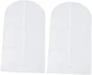 Generic 2pcs Clothing Cover Cotton Garment Bags for Hanging Clothes Bag Storage Bags Pants Hangers Covers Vacuum Sealer for Clothes Purse Hanger Cleaner Airtight Coats White Eva