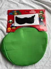 Rubie's Luigi Hat & Moustache (New) Official Nintendo Licensed Super Mario Item