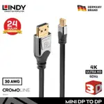 LINDY MINI DISPLAYPORT 電纜 MINI DP 轉 DP 1.2 4K60 UHD CROMO 5M