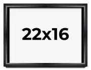 22x16 Shadow Box Frame Black | 1.25 inches Deep Real Wood Contemporary Shadowbox