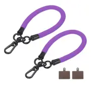 Phone Lanyard Universal Wrist Lanyard with Lanyard Patch Deep Purple 2 Pack