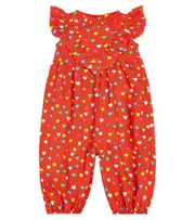[Stella McCartney Kids] Stella McCartney Kids Baby bib-front printed playsuit M 9 red