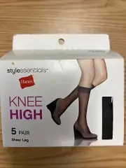 Hanes Style Essentials One-size Knee Highs Off Black 5 Pair
