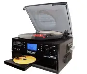 Boytone Bluetooth Record Player Turntable AM/FM Cassette CD/MP3/SD/USB BT-22B
