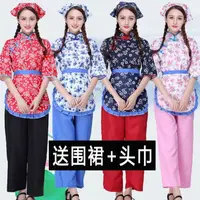 在飛比找蝦皮購物優惠-可開統編🍂網紅客家服飾 表演服 阿慶嫂村姑衣服 女碎花 成人