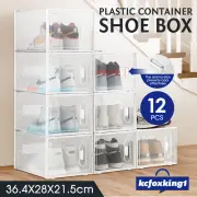 Stackable White Shoe Box Case Wardrobe Display Storage Organiser 12PCS DIY Boxes