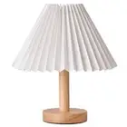 Pleated Table Lamp Bedroom Bedside Personalized Night Light - White USB4665