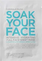 Formula 10.0.6 Soak Your Face Intensive Hydrating Full Face Sheet Mask, 20ml