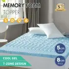 Memory Foam Mattress Topper 7 Zone Cool Gel Queen King Double Bed 5/8CM Pad Mat