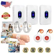 2 SOS Panic Buttons & Watch Pagers - Reliable Wireless Elderly Monitoring System
