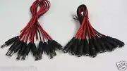 30pcs Male and 30pcs Female DC Pigtail for CCTV Camera Power