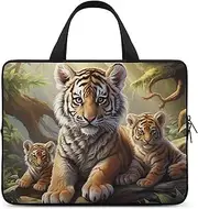Laptop Case Sleeve Shockproof Computer Carrying Bag Jungle Tigers Cub Laptop Bag Tote Lightweight Notebook Case Cover Traveling Briefcase Handle Bags for Travel Business 17inch, Jungle Tigers Cub