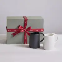 在飛比找momo購物網優惠-【3 co】水波馬克杯禮盒組 - 白+黑(2件式)