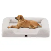 Petzly Memory Foam Dog Bed Pet Sofa Calming Bed Washable Removable White X Large