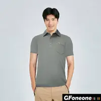 在飛比找momo購物網優惠-【GFoneone】冰絲無痕短袖男紳士口袋POLO衫1-深灰