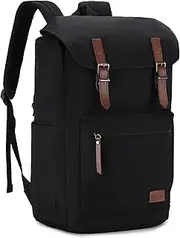 Backpack for Men Women, VASCHY Vintage Water Resistant Backpack Casual Travel Daypack for Camping Business School Fits 15.6 Inch Laptop
