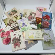 Mixed Lot of Various Themed Greeting Cards Crafting Junk Journal Ephemera Unused