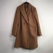DKNY Button Up Fashion Coat, Women's Size L - Camel