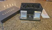 Citizen Desk Executive Suite Clock Pen Photo Picture New CC1001 Black Silver