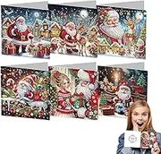Painting Greeting Cards Kit - Bright Colors Christmas Cards Greeting Cards - Thank You Cards Crystal Painting Kits Clear Pattern Printing for Christmas Birthday New Year