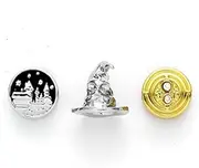 [The Carat Shop] Official Harry Potter - Set of 3 Spacer Beads (Hogwarts Castle, Sorting Hat, & Time Turner)