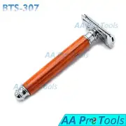 Men Adjustable Double Edge Shaving Safety Razor Wooden Handle + 5 Blades BTS-307