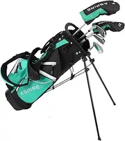 Aspire Junior Plus Complete Golf Club Set for Children Kids - 5 Age Groups Boys & Girls - Right Hand