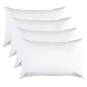 100 Percent Cotton Pillow Cover with 800g Poly Fill, Hypoallergenic, Antibacterial, and Cooling Technology 4 PK