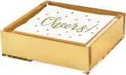 Tizo Acrylic/Lucite Cocktail Napkin Holder - Gold Color -