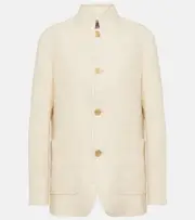 [Loro Piana] Loro Piana Spagna wool, linen and silk blazer AU 16 beige