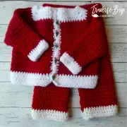 Crochet baby Santa outfit cardigan pant set PATTERN ONLY newborn-18 months