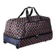 Vera Bradley Women's Large Lighten Up Wheeled Nylon Duffel Mini Medallions Black