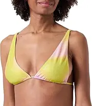 [Pinko] Women's Gemini Tecno Piquet St. Ombre Bikini Top, Hn1_Yellow/Pink