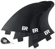 Eisbach Riders Surfboard FCS Thruster Fin Set with Fin Key (Size G3 Small) - Fins for Surfboard and SUP (Black)
