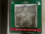 Christmas Tree Top 10 Light 5 Point Star Silver Wire Topper 8.5 Inch Kurt Adler