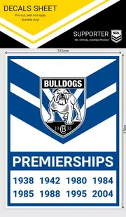 Canterbury Bulldogs NRL Heritage Premiership Decal Sticker