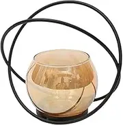 Round Glass Tea Light Holders, Geometric Round Dining Table Candle Holder, Geometric Round Glass Tea Light Candle Holder Set for Table Centerpieces