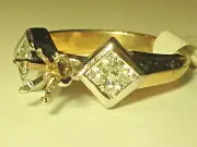 Vtg 14K GOLD .40 CTTW Diamond Solitaire Ladies Engagement 1/2 CT Mounting 4.4g