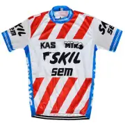 Mens Retro Kas Miko Skil Sem Cycling team Jersey Bicycle Jersey Cycling Shirt
