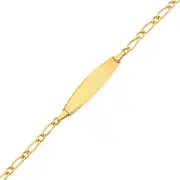 9ct Gold 15cm Hollow Figaro 1+1 I.d. Bracelet