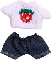 koolsoo Plush Doll Clothes for 15cm -17cm Doll,Cartoon,Sweater and Jeans,Costumes Doll Outifit Stylish Comfortable Doll Clothing, White