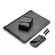 4 In 1 Laptop Microfiber Leather Inner Bag + Power + Mouse Storage Bags + 2 Winders For Macbook Pro 15.4 Inch
