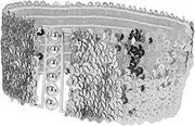 [Baluue] Stretchy Glitter Waist Belt Elastic Buckle Belt for Dresses Stylish Sequins Waist Band for Creating and Elegant Looks Various Outfits